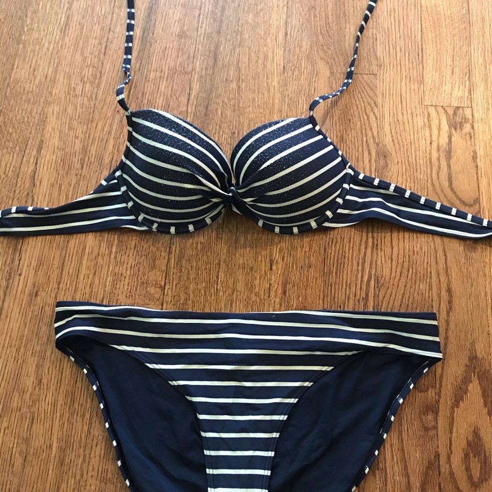Aerie striped bikini set
